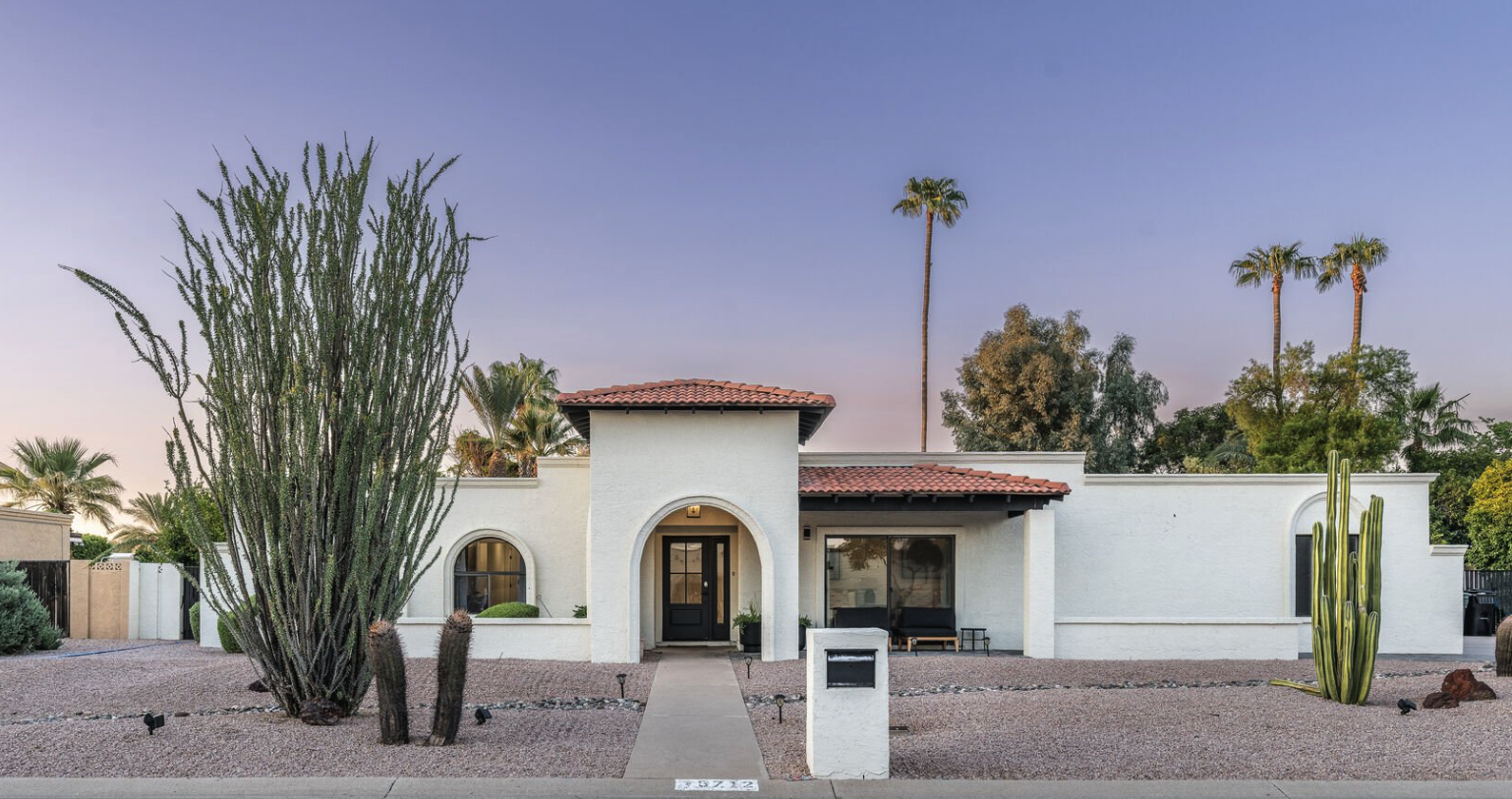 Beautiful Scottsdale luxury property with desert landscaping